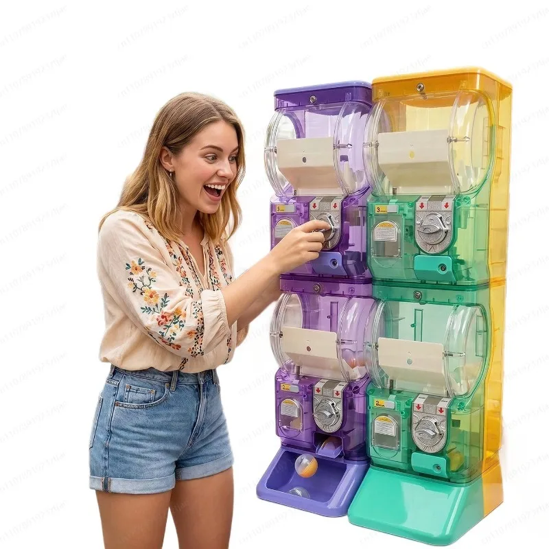 Arcade And Vending - Máquina Gashapon Transparente Blanca de Dos