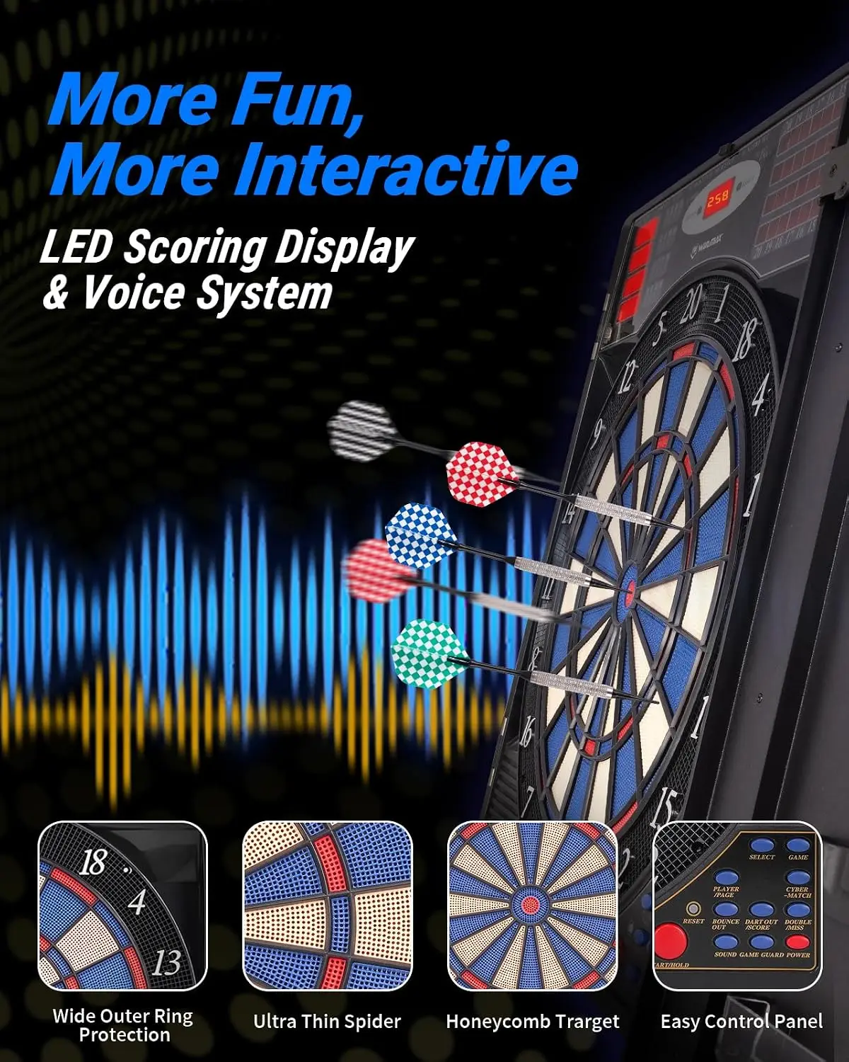 Juego de Tablero de Dardos Ele - Electronic Dartboard Cabinet reseña y precio