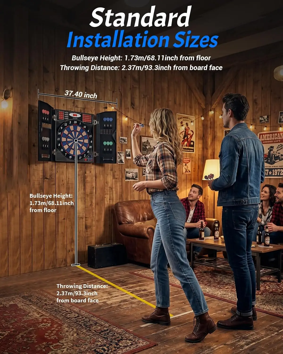 Juego de Tablero de Dardos Ele - Electronic Dartboard Cabinet reseña y precio
