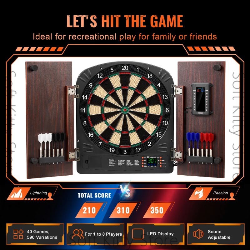 Juego de Tablero de Dardos y G - Electronic Dartboard Cabinet reseña y precio