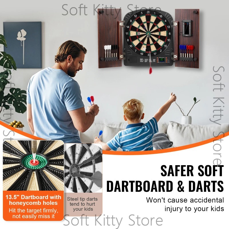 Juego de Tablero de Dardos y G - Electronic Dartboard Cabinet reseña y precio