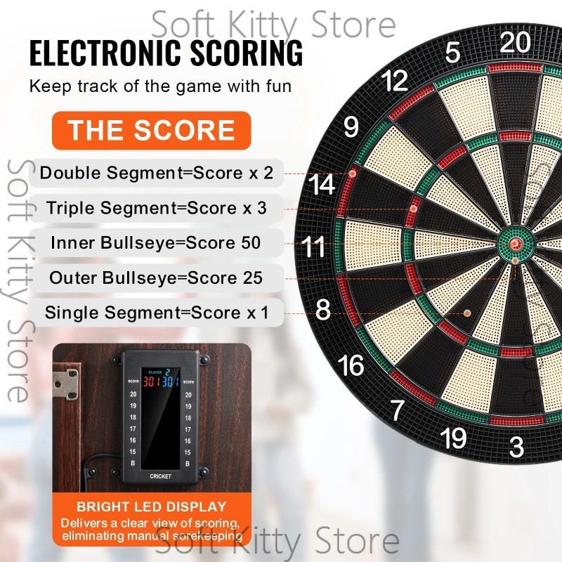 Juego de Tablero de Dardos y G - Electronic Dartboard Cabinet reseña y precio