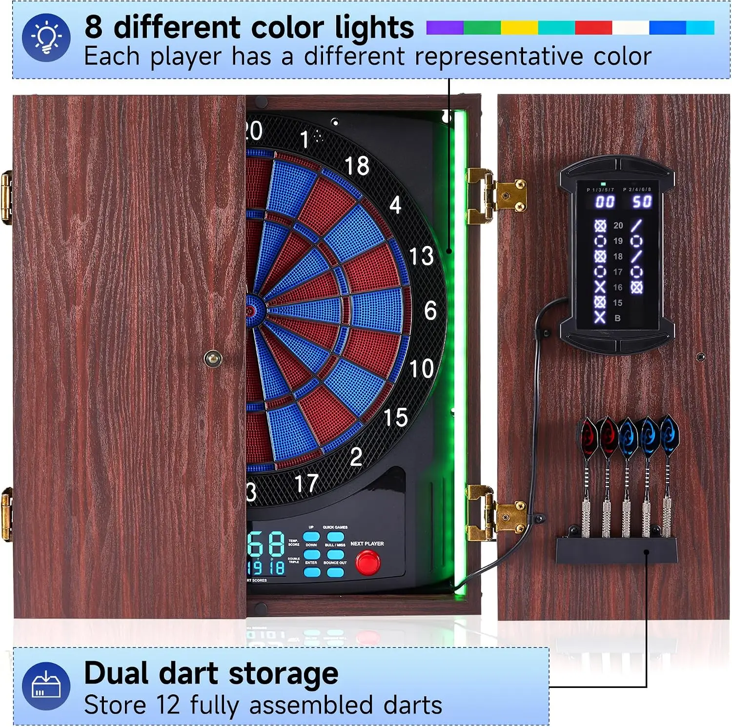 Gabinete para Dardos Electróni - Electronic Dartboard Cabinet reseña y precio