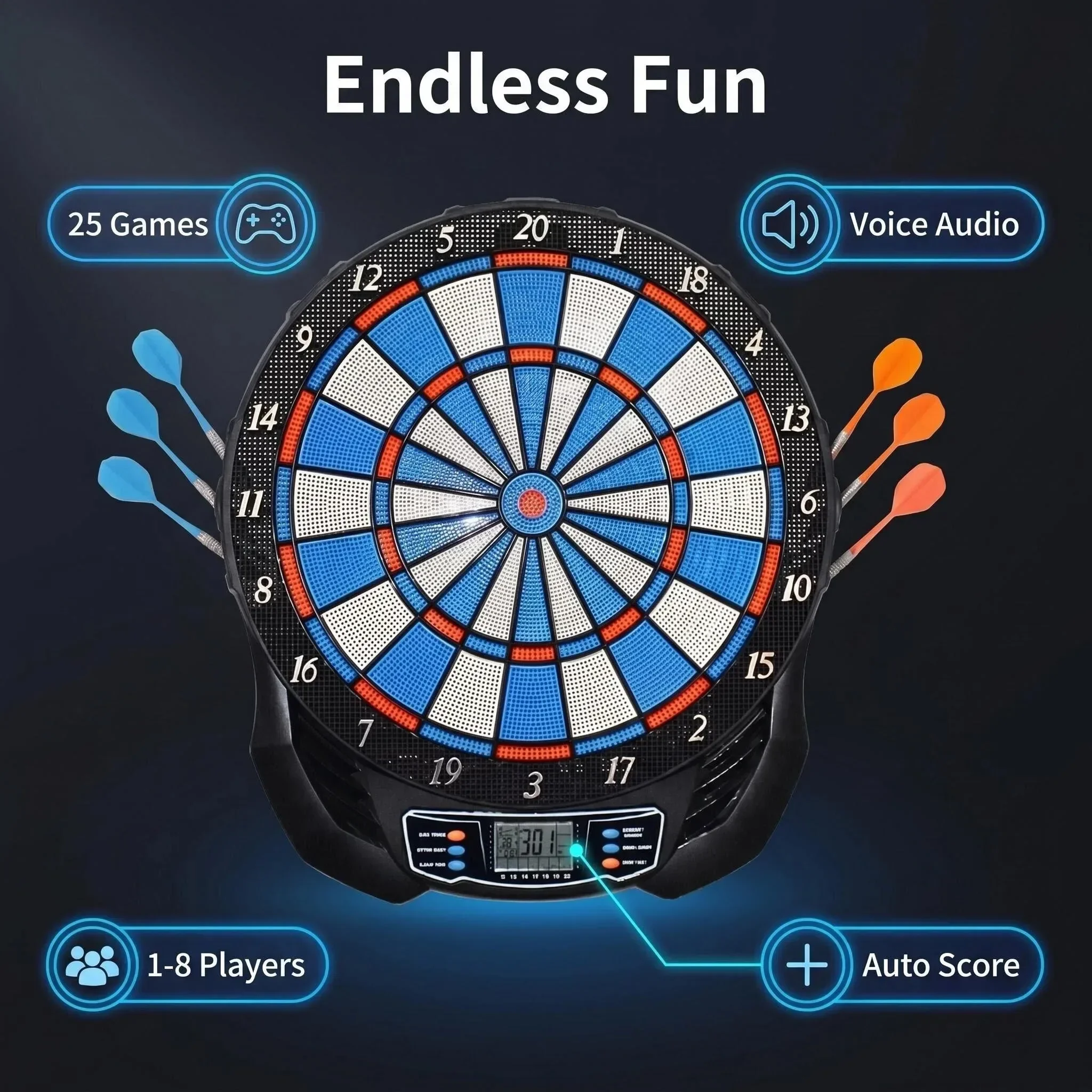 DartVibe - Tablero de Dardos E - Electronic Dartboard Cabinet reseña y precio