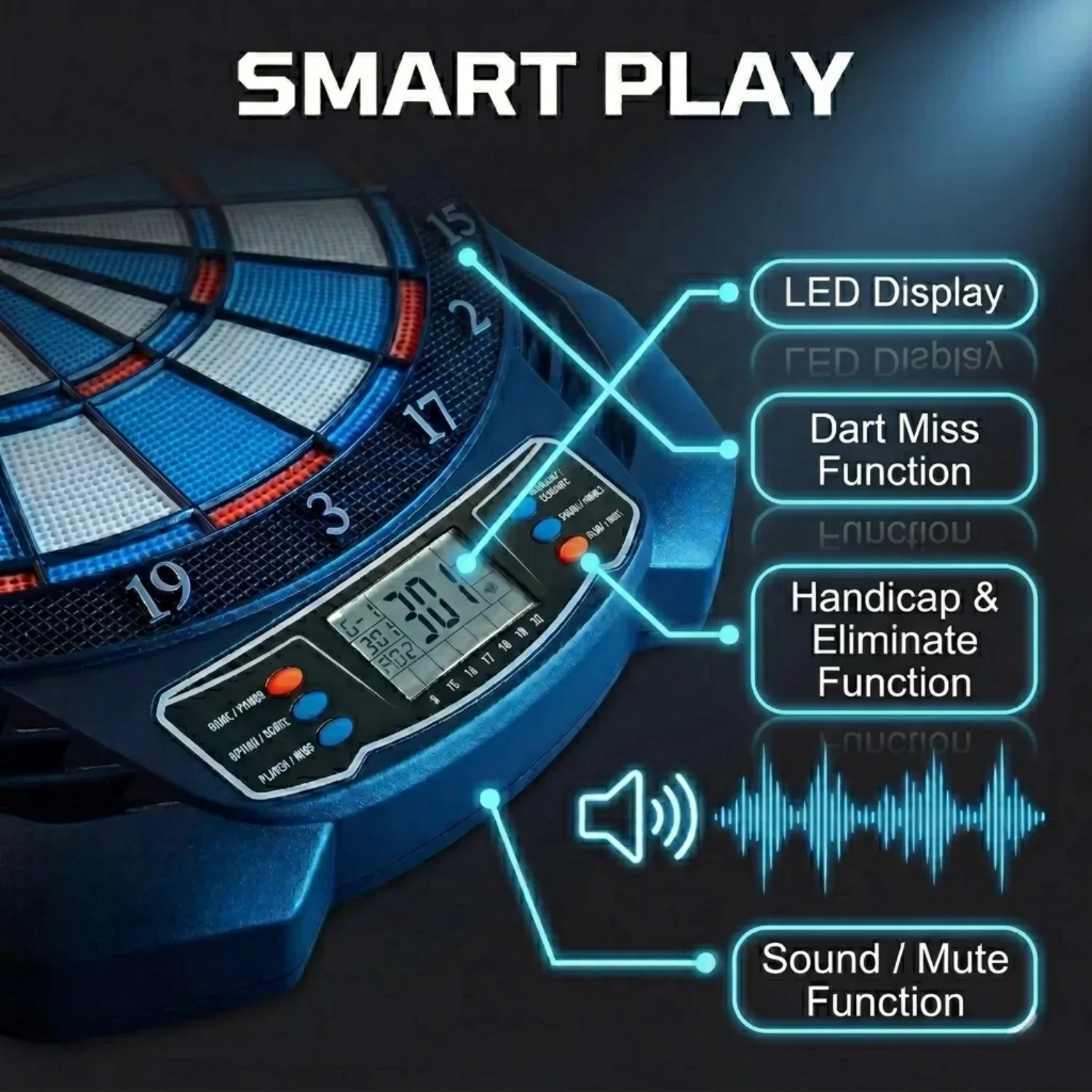 DartVibe - Tablero de Dardos E - Electronic Dartboard Cabinet reseña y precio