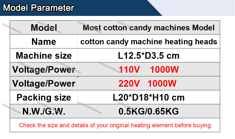 Cabezal Calefactor para Máquin - Candy Floss Machine reseña y precio