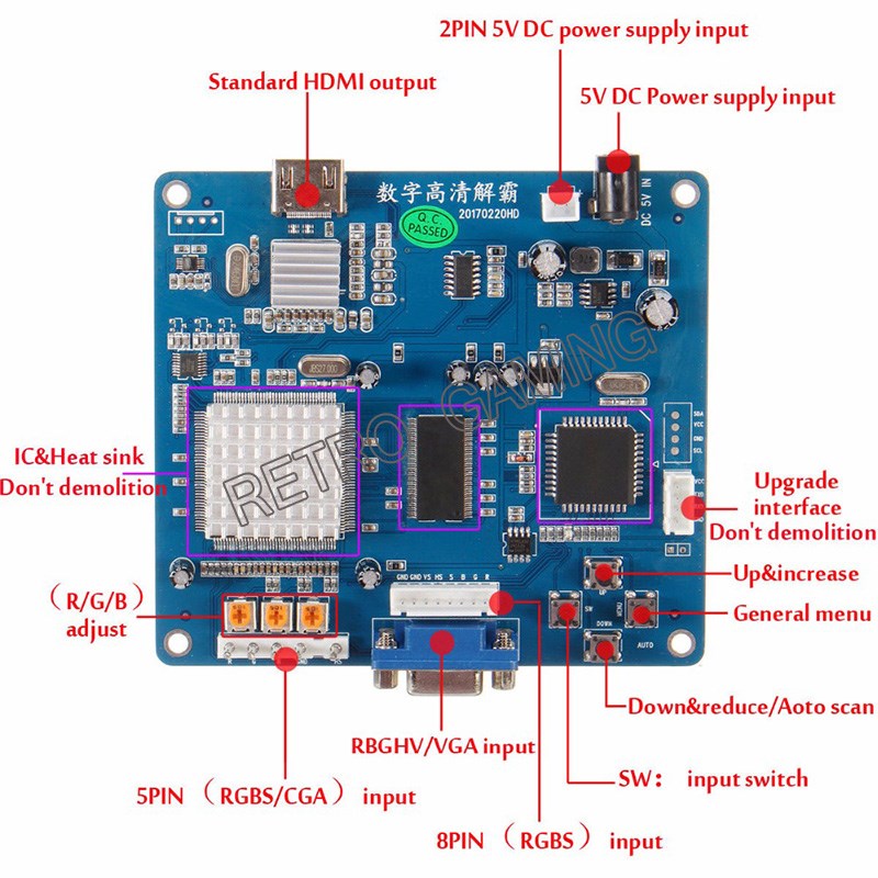 Convertidor CGA a HDMI, Placa  - Coin Pusher Machine reseña y precio