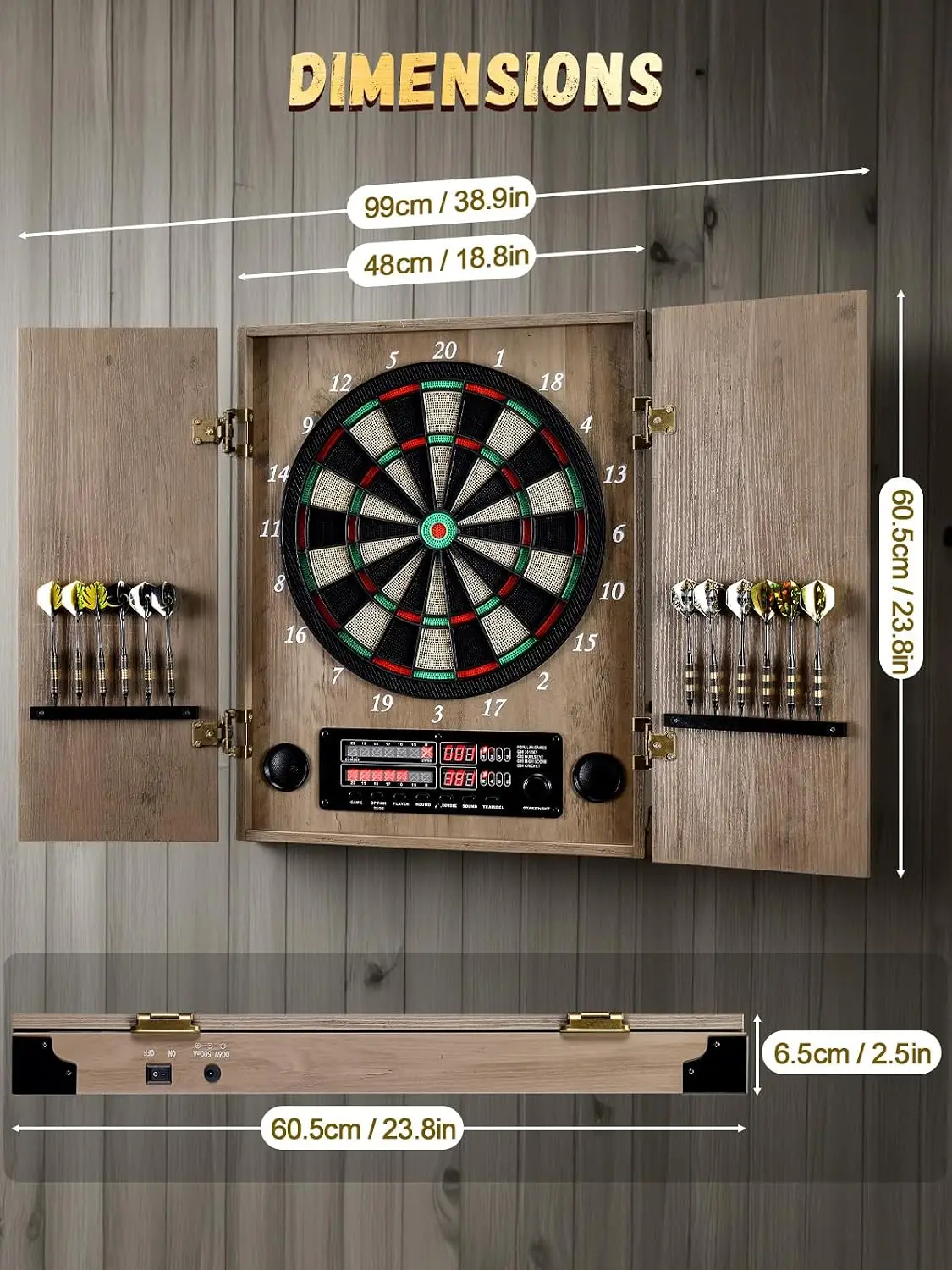 Tablero de dardos electrónico, - Electronic Dartboard Cabinet reseña y precio
